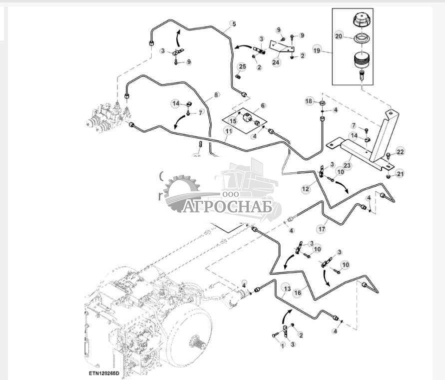 Тормозные магистрали, передний мост (для Франции) 